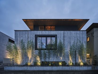 dusk hero exterior shot of contemporary japanese house c4l in tokyo